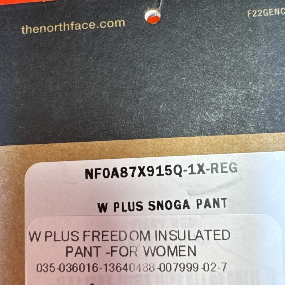 The North Face Snoga Snow Ski PANTs Women's 1x PLUS RED Waterproof Windwall NWT